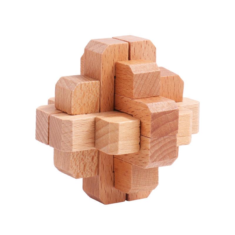 Luban Lock Classical Wood Puzzle Set for Kids - Mortise and Tenon Design