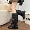 Korean Women's Non-tired Feet Thick Soles Heightening Soft Elastic Comfortable Shock-absorbing Non-slip Casual Mid-calf Boots