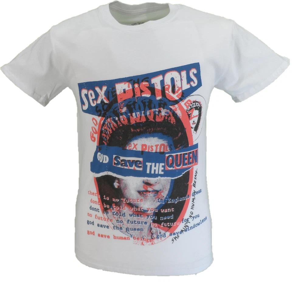 Unisexs Official Sex Pistols God Save The Queen Montage T Shirt S