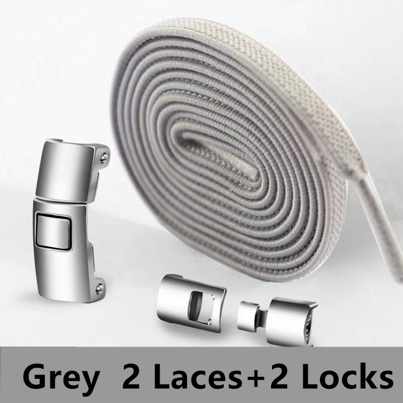 Quick Metal Press Lock Shoelaces No Tie Elastic Laces For Sneakers Kids Adults Easy Wear Durable Shoe Laces