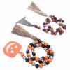 2Pcs Halloween Wood Beads Classic DIY Odorless Comfortable Durable Natural Farmhouse Bead Garland for Tree Wall Window