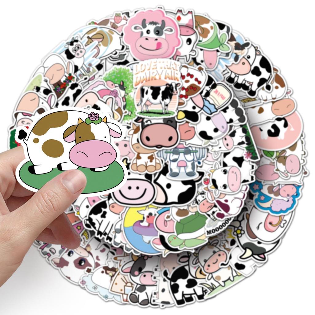 100 Cow Graffiti Cartoon Animal Stickers for Water Bottles, Computers, and Phones