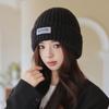 Coarse Needle Cloth Label Knitted Hat Women's Winter Outdoor Thickened Warm Cover Wool Hat