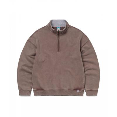 Tnt Mickey Frame Half Zip Sweatshirt Brown