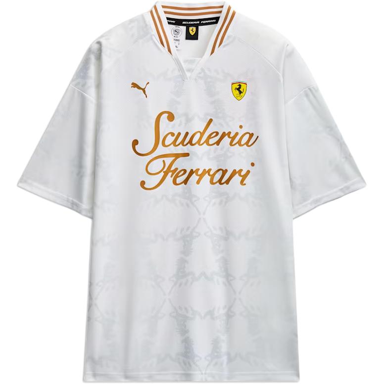 Puma Ferrari Yoh Jersey Loose Fit V-Neck Short Sleeve T-Shirt Men Tops 638394-04