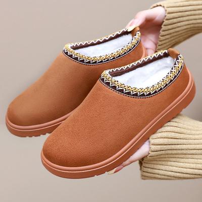 Home  Plush Slippers Women Winter Thick Bottom Non-Slip Home Cotton Shoes  Slides  Warm Couple Slippers