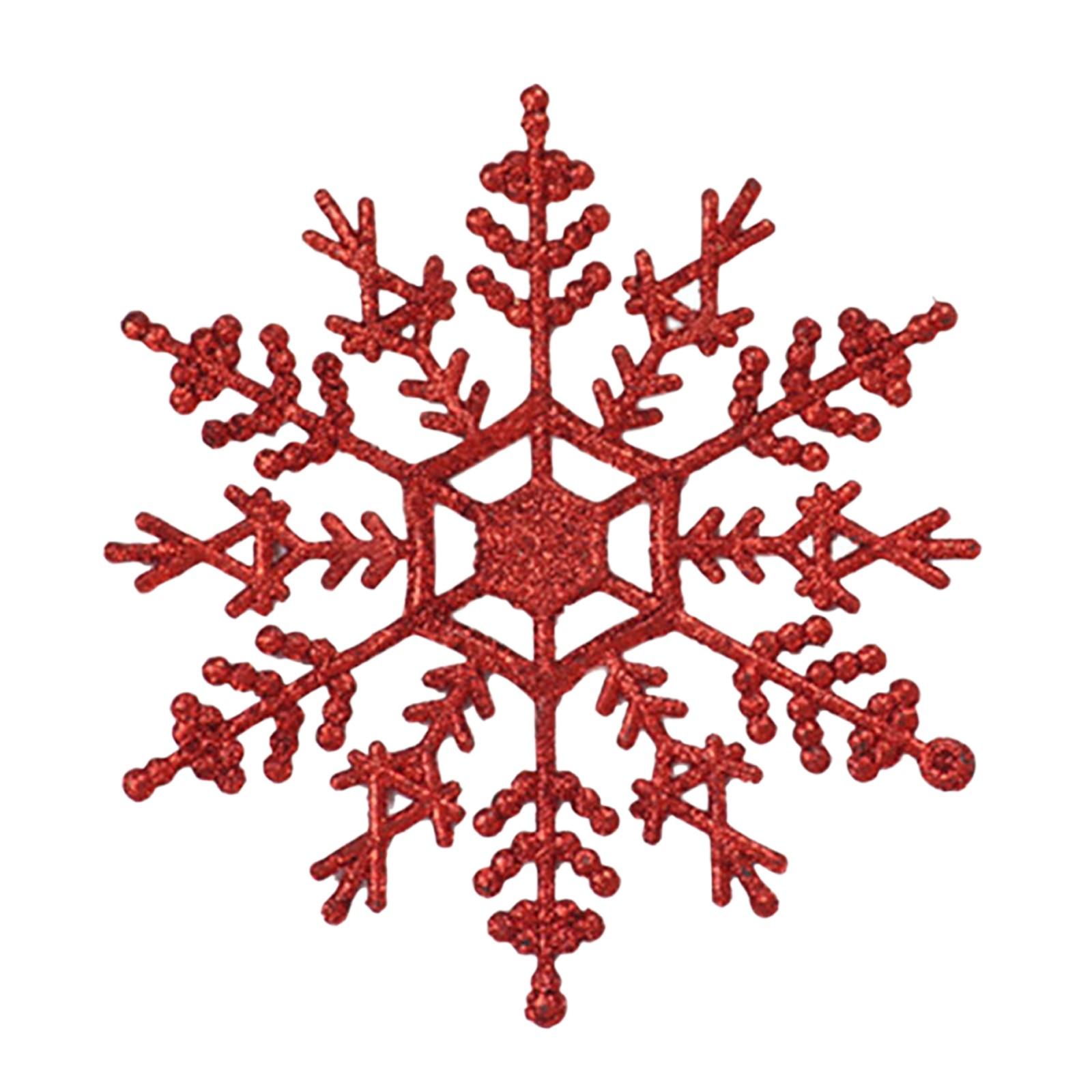 

6шт. Рождественские украшения. Снежинки. Пластиковые праздничные украшения. Рождественская композиция. One Size красный
