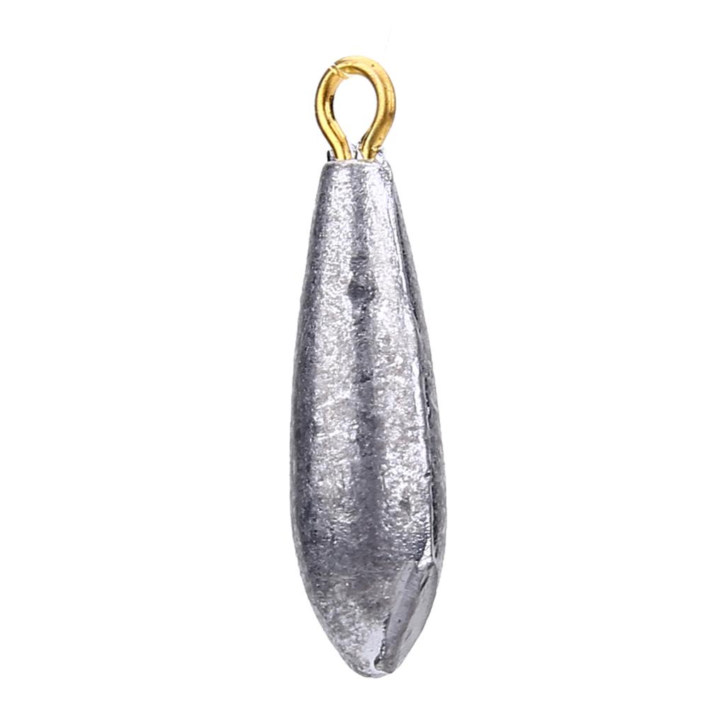 6Pcs New Fishing Weights Sinkers Waterdrop Shape Casting Fishing Tackle (10g)