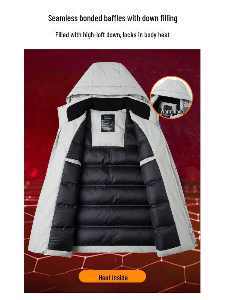 Men's Hooded Winter Down Jacket - Versatile, Thick, and Warm