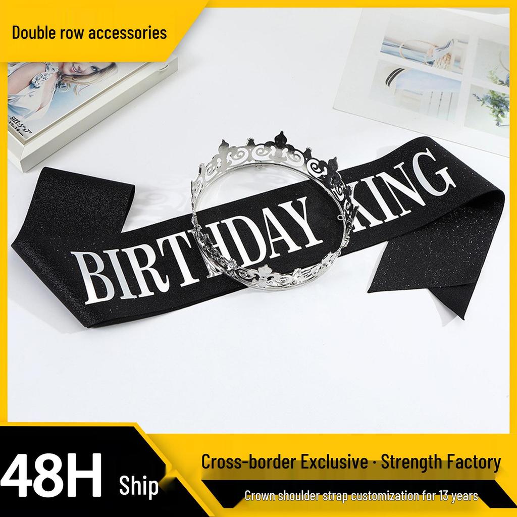 Herr Royal Crown och King Sash Party Set - Legerings Huvudbonadsaccessoar