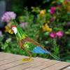 Iron Parrot Statue Garden Decoration Handcraft Multifunctional Lifelike Hand Painted 12x32x24cm for