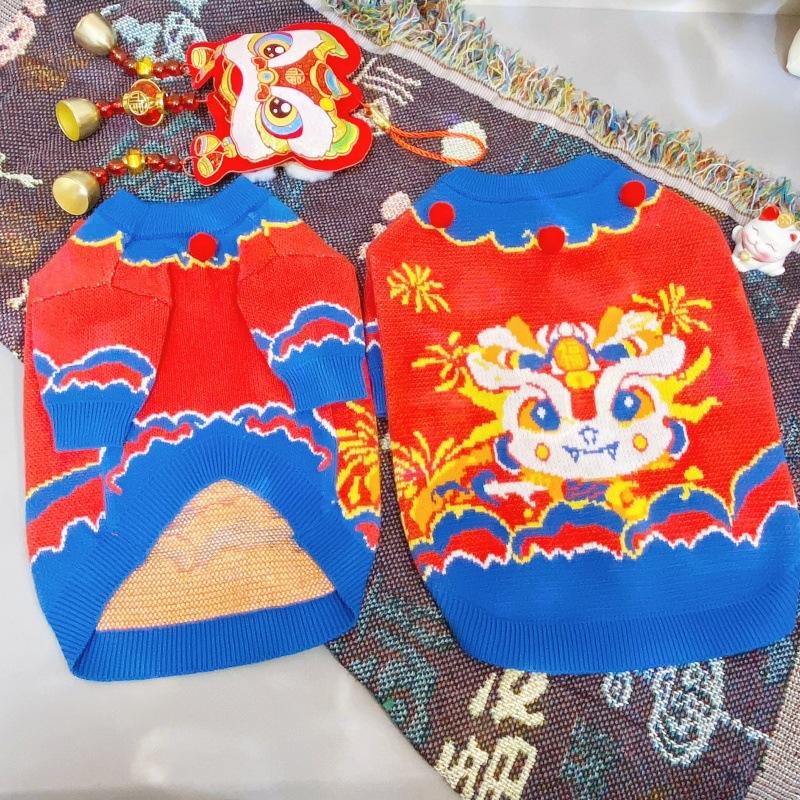 

Chinese New Year Dog Clothes Sweater Coat Winter Pet Apparel Pomeranian Poodle Bichon Schnauzer Pug French Bulldog Dog Clothing S