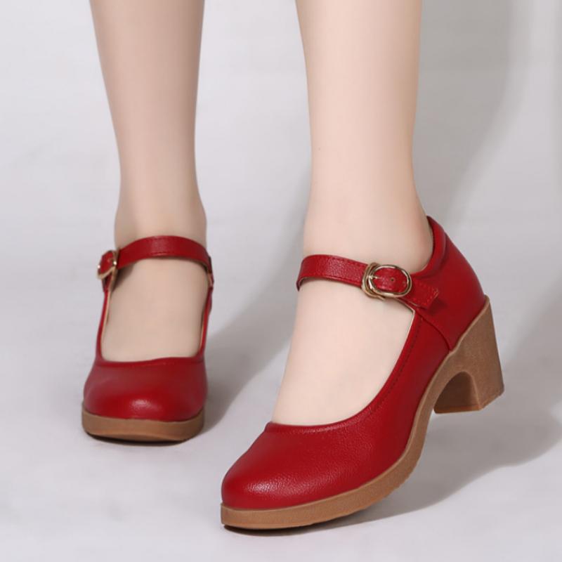 Mid-heel Soft-soled Dance Shoes for Women, Middle-aged and Elderly Mothers, Soft, Comfortable, Wear-resistant and Versatile High Heels