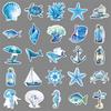 50 Blue Ocean Graffiti Stickers Cartoon Small Fresh Hand-painted Watercolor Decorative Water Cup Mobile Suitcase Stickers
