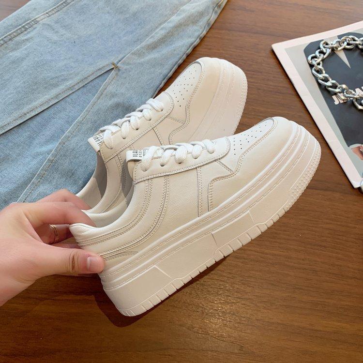 

Милая наложница, на толстой подошве маленькие белые девочки, весна и лето 2024, универсальные туфли на платформе, увеличивающие рост, туфли с круглым носком, дети 40 белый