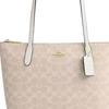COACH Fiona 24 brand print metal logo tote bag shopping bag handbag synthetic leather shoulder bag medium female beige
