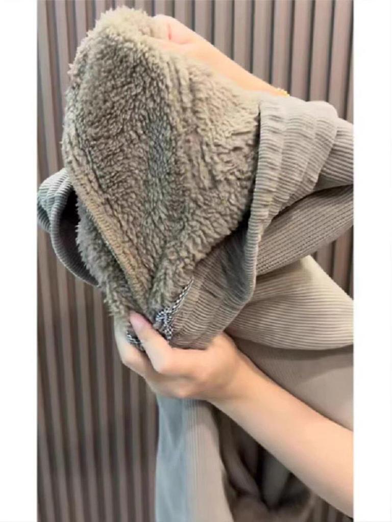 Women's Winter Korean-Style Plush Joggers with Lambswool Cuffs - Versatile & Fashionable Casual Sweatpants
