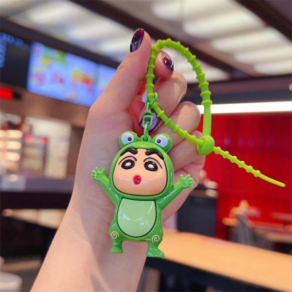 Crayon Shinchan Figure Toys Keychain Cute Cartoon PVC Doll Colorful Strap Bag Decor Backpack Ornament Party Favor Gifts for Girl
