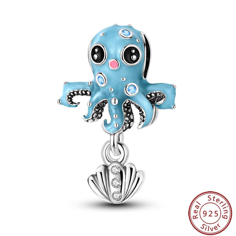 Luminous Ocean Series Copper Dolphin Turtle Octopus Charms Beads 3Mm Diy Fine Jewelry Gifts Making