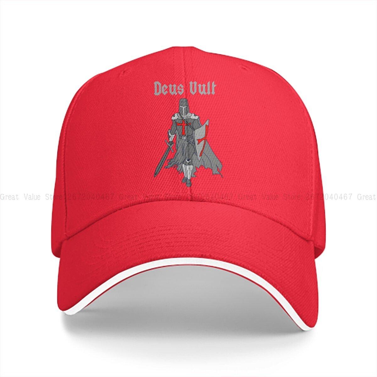 Washed Unisexs Baseball Cap Deus Vult God Wills It Trucker Snapback Caps Dad Hat Knights Templar Golf Hats One Size
