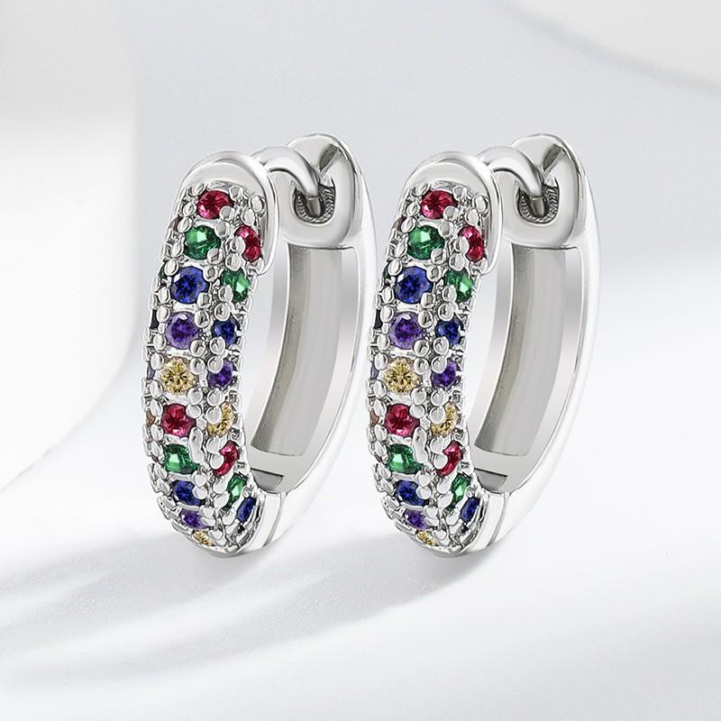2026 Модные Новые Серьги Аксессуары для Ушей Разноцветный Дизайн Высокое Чувство Нишевая Мода Циркон Радужные Серьги-Застежки для Ушей