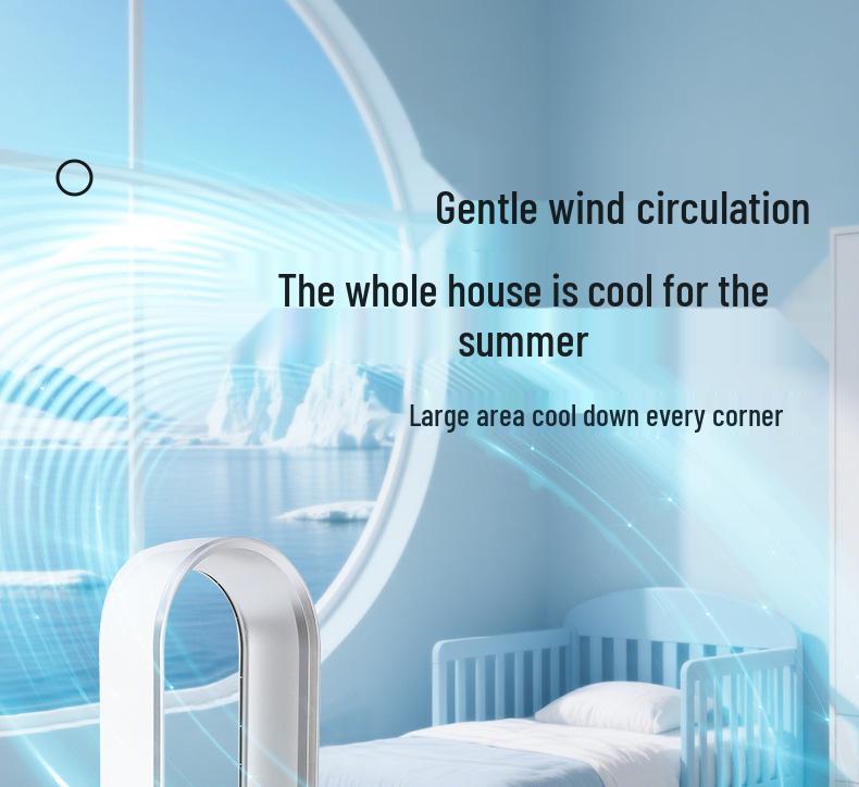 Sleek Bladeless Oscillating Tower Fan with Remote & Multi-Speed Airflow