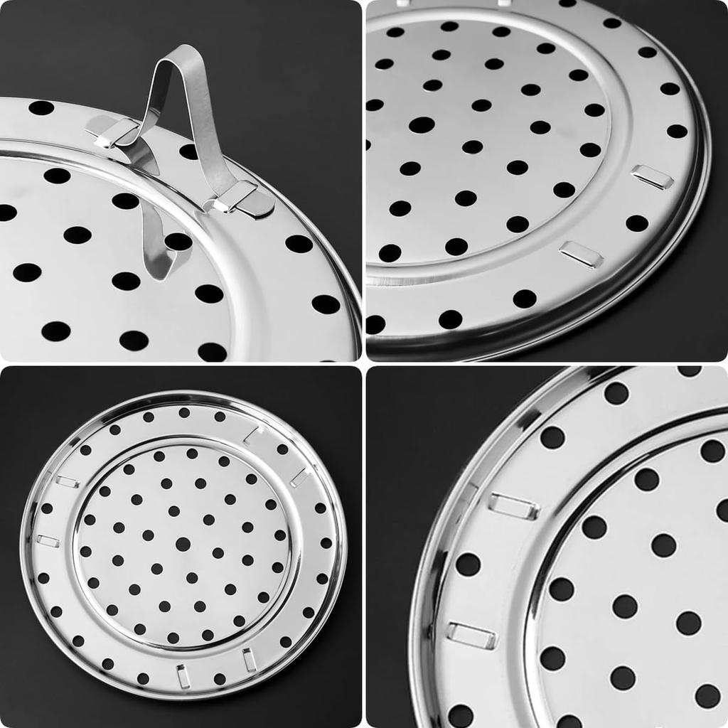 9.5-inch Dia Stainless Steel Steamer Rack with Removable Legs Vegetable Steamer Basket for Pot Steaming Baking