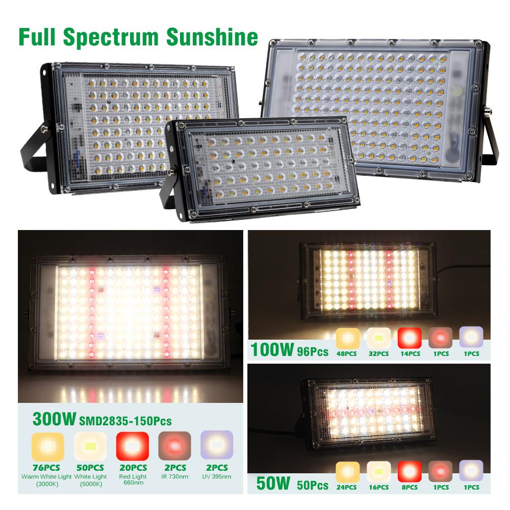 LED Grow Light 220V Full Spectrum Phytolamp 50W/100W/300W Waterproof