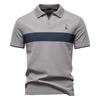 Men's V-Neck Striped Polo Shirt Breathable Slim Fit Polo Shirts for Men Lightweight Casual Athletic Polo