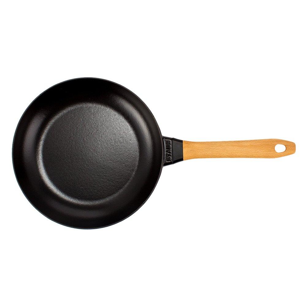 Staub Wood Handle Frying Pan 26cm NUEVA SARTEN MANGO DE MADERA Redonda Enamel Kitchenware Black New Life [Staub] 40511-952 [Item]
