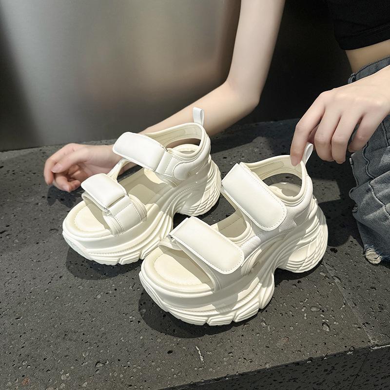 Women Platform Sandals Beach Chunky Sandals Summer Wedge Platform Sandals Casual Peep Toe Soft Female Roman Beach Shoes 35-39