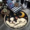 Sleeping French Bulldog Round Area Rug,Carpet Rug for Living Room Bedroom Sofa Playroom Decor,Non-slip Floor Mat