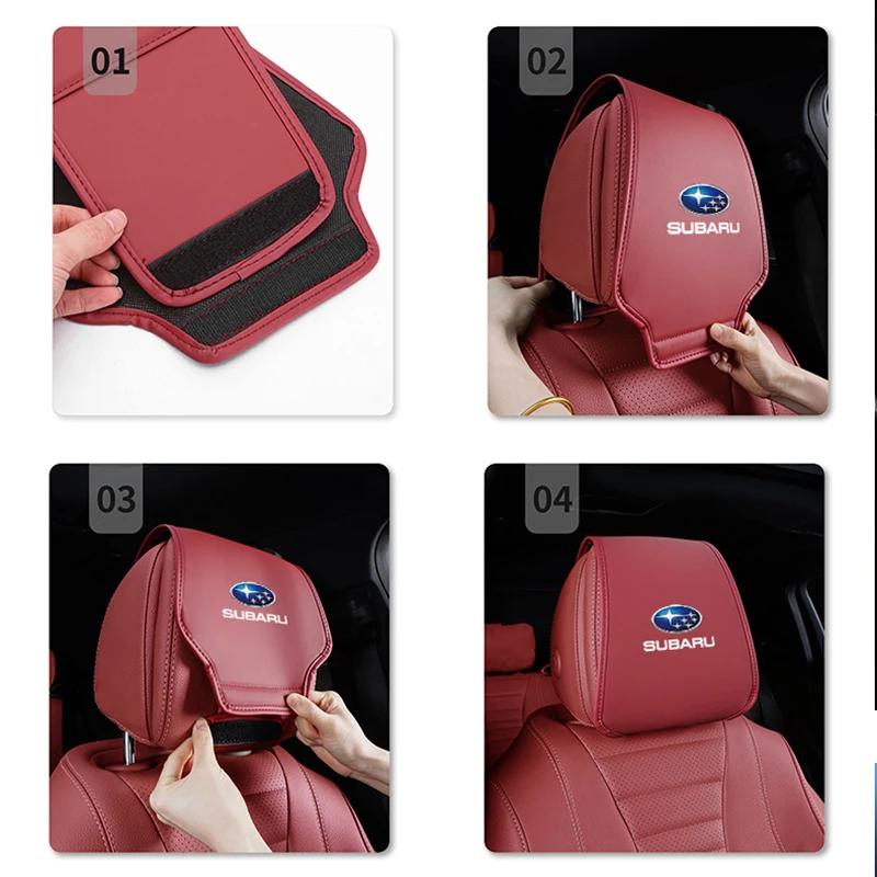 2Pcs Car Seat Headrest Cover Elastic Protective Dust Storage Cover sticker For Subaru Legacy Levorg Forester Outback Crosstrek X111
