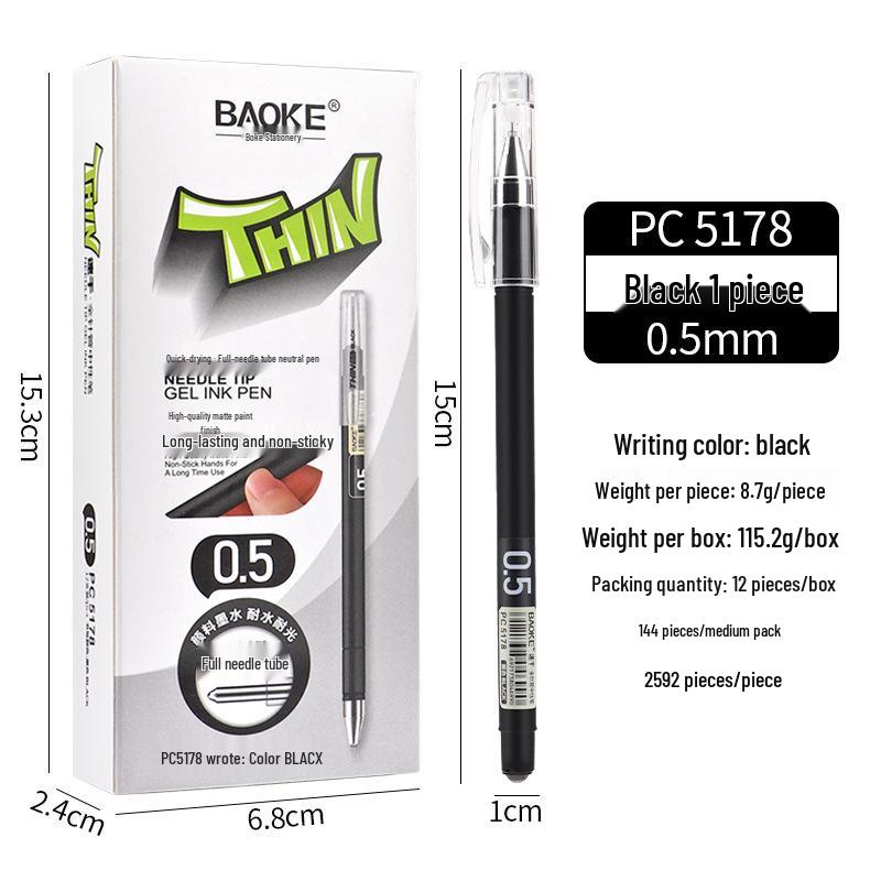 BaoKe 5138 Red Gel Needlepoint Pen 0.5mm – Quick-Dry Exam & Signing Pen 0.28mm