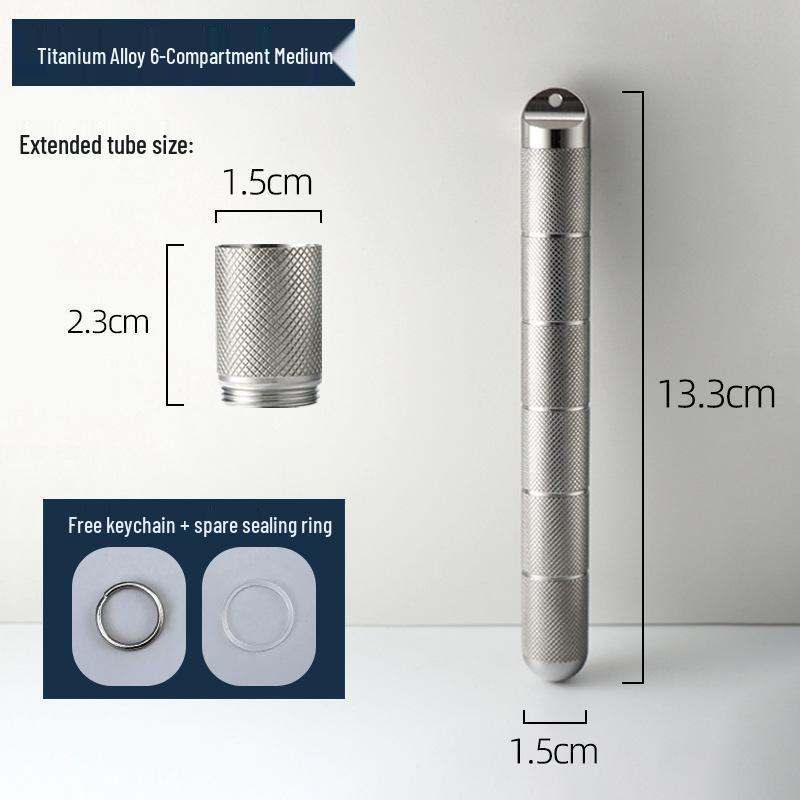 Compact Titanium Non-slip Pill Box - Multi-compartment, Waterproof, Moisture-proof, Perfect for On-the-go Storage