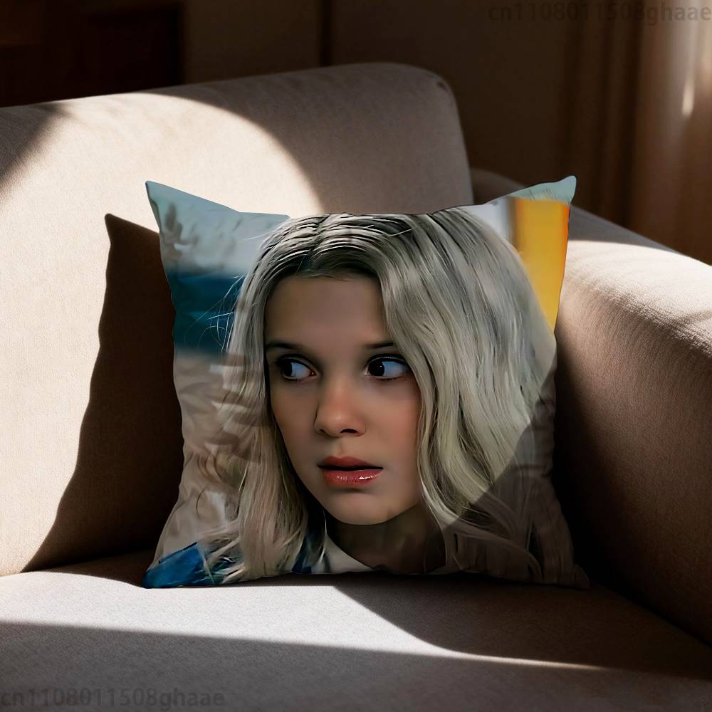 Millie Brown Stranger Kissenbezug Kissenbezug Wohnzimmer Sofakissenbezug Geeignet für Zuhause Schlafzimmer Raumdekoration