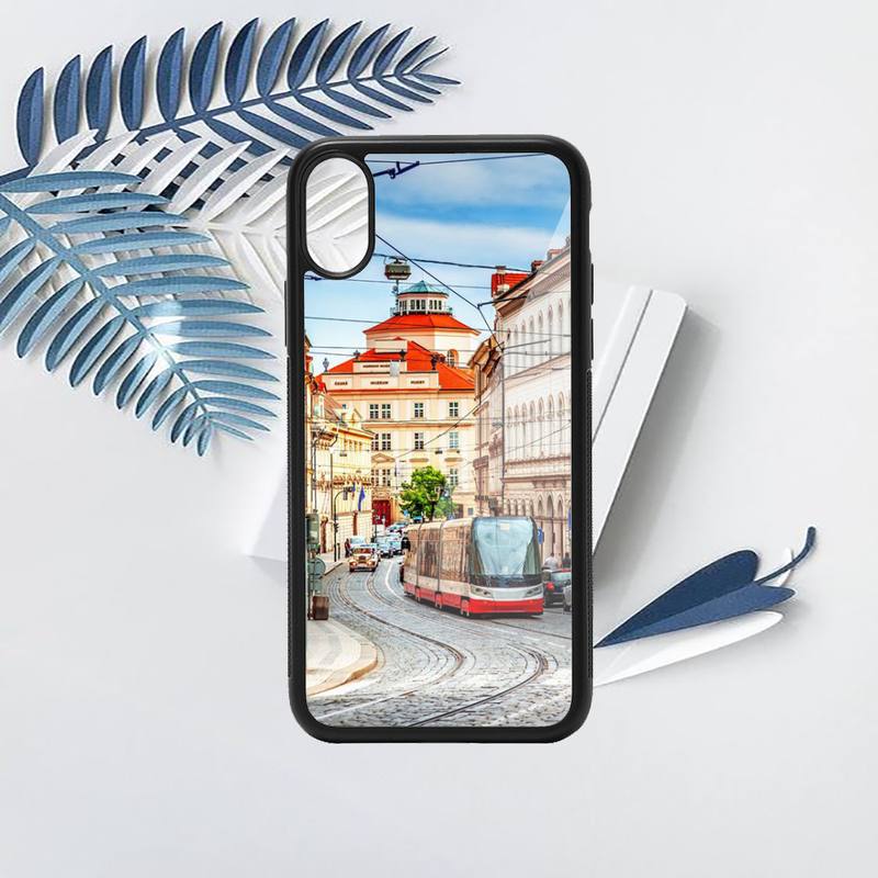 Prague Europe Prettiest Bridges City Phone Case PC pro iPhone 11 12 13 pro XS MAX 8 7 6 6S Plus X XR Luxusní skořepinové pozadí