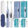 SpinelCare SmileOn White Toothbrush + SpinelCare SmileOn Blue Toothbrush + 4 Brush Heads + 2 Cases