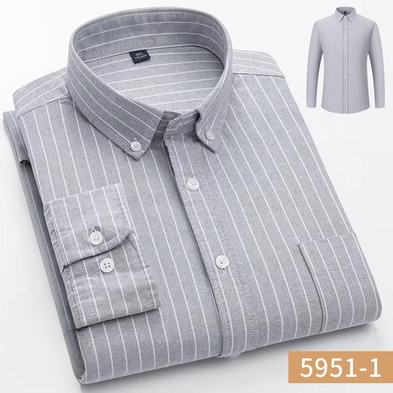 100% Baumwolle Oxford Langarmhemden für Herren Langarm Slim Fit Formell Unifarben Hemd Freizeit Elegant Karierte Oberteile Schwarze Kleidung