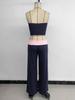 2026 Summer Sweet Cool Two-Piece Set: Color-Block Bandeau Vest and Casual Pants