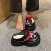 Internet celebrities heighten baotou semi-cool slippers women's summer 2025 new fashion muffin thick-soled hole shoes women's outer wear
