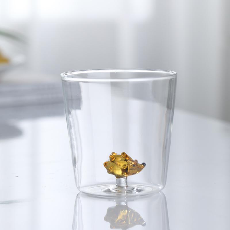 3D Animal Flower Built-in Glass High Borosilicate Glass Heat-resistant Transparent Glass Drinking Cup Milk Coffee Juice Glass