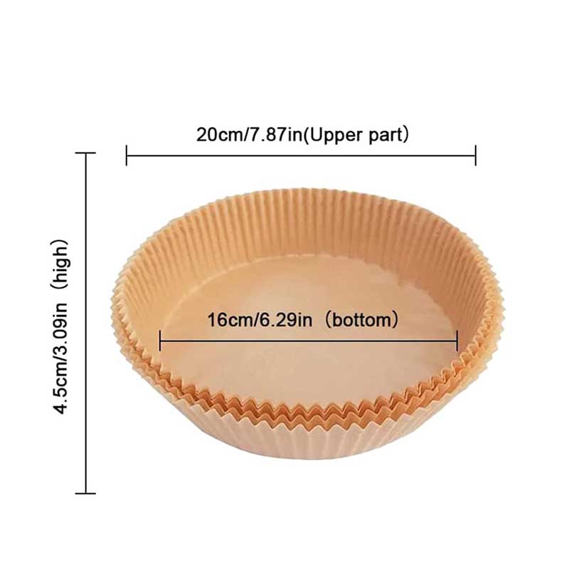 Căptușeală de hârtie de unică folosință pentru friteuză cu aer, 100 buc. Căptușeală rotundă de 6,3 inci pentru friteuză cu aer, căptușeală de hârtie pergament antiaderență