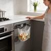 Plastic Suction Cup Trash Bag Holder With Foldable Design For Kitchen And Bathroom Storage