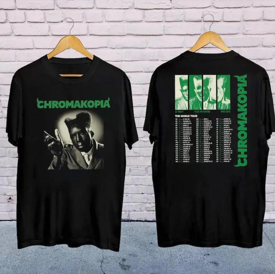 

Футболка Tyler the Creator Chromakopia Tour 2025 – Графичная Тяжелая Черная Футболка XL