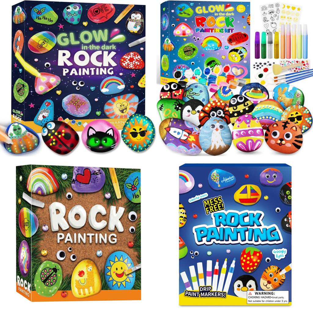 Handpainted Rock Art Kit For Kids Creative Diy Colorful Painting Educational Toy Set