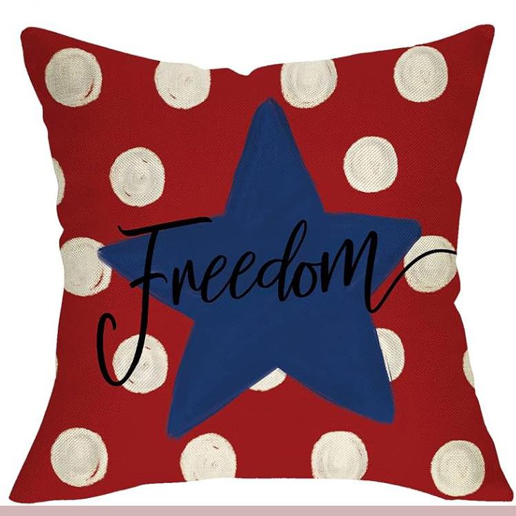 

New Linen Printed Sofa Pillow Living Room Bed Bedroom Pillow Cover 45 * 45Cm linen single-sided without core