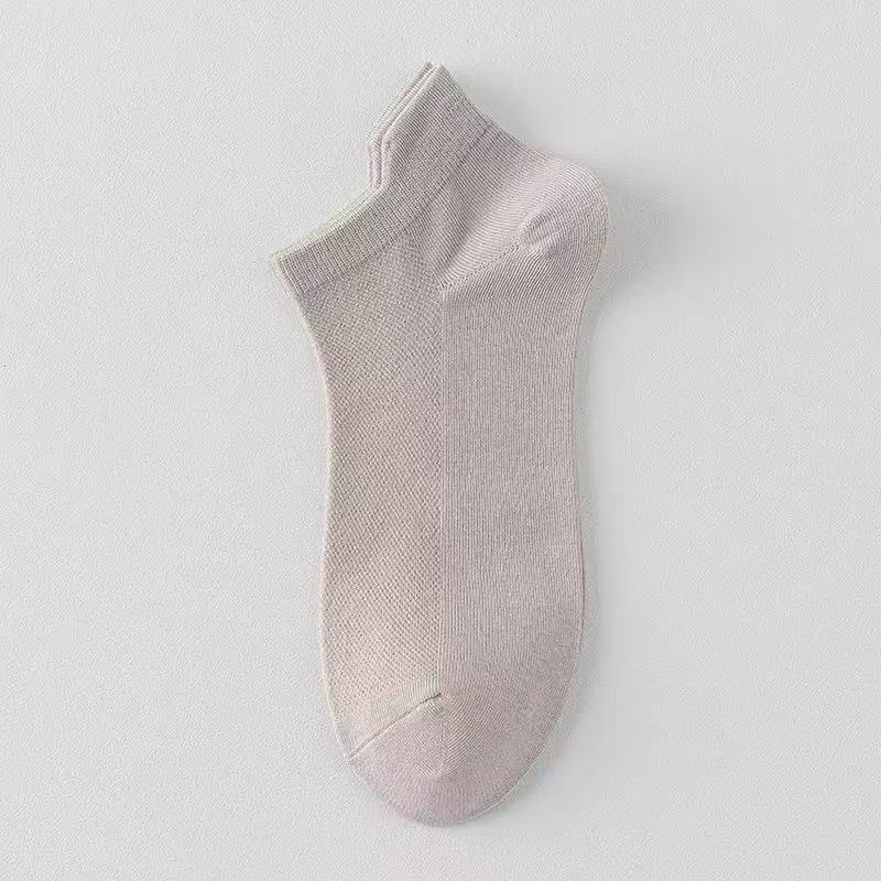 Men's Summer Cotton 10A Anti Bacterial Anti Odor Anti Ball Mesh Eye Breathable Boat Socks