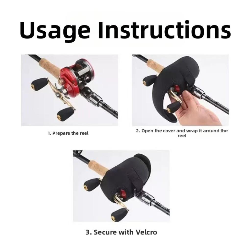 Black Color Fishing Reel Bag Protective Design Spinning Reel Cover  Travel Storage