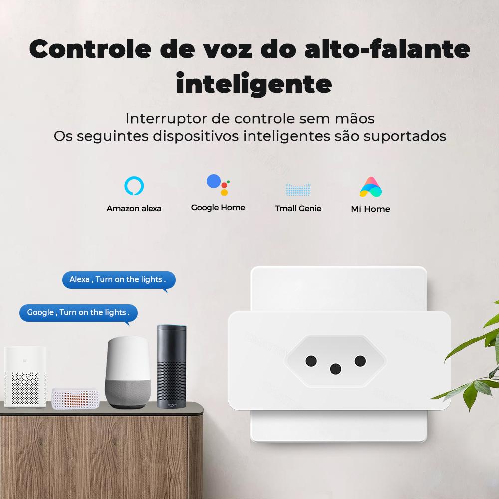 Ewelink Brazilia Monitor de putere 16a Adaptor de priză inteligentă Wifi Telecomandă fără fir Aplicație de sincronizare a temporizatorului de voce pentru Google Home Alexa